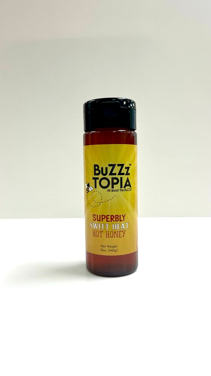 BuZZzTOPIA® Superbly Sweet Heat Honey 12OZ FLIP TOP